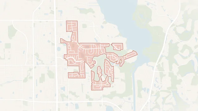 Map of Highland Lakes on Lake Tarpon