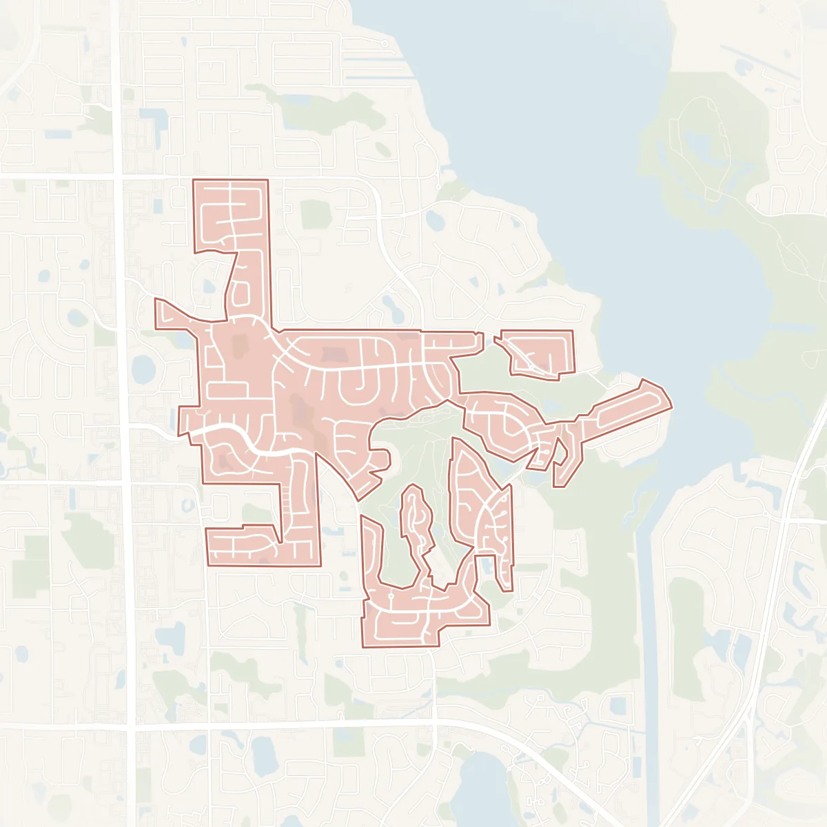 Map of Highland Lakes on Lake Tarpon